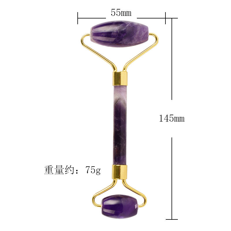 100% cristallo naturale faccia faccia Quartz Roller Gua Sha Jade Roller per attrezzi per la cura della pelle