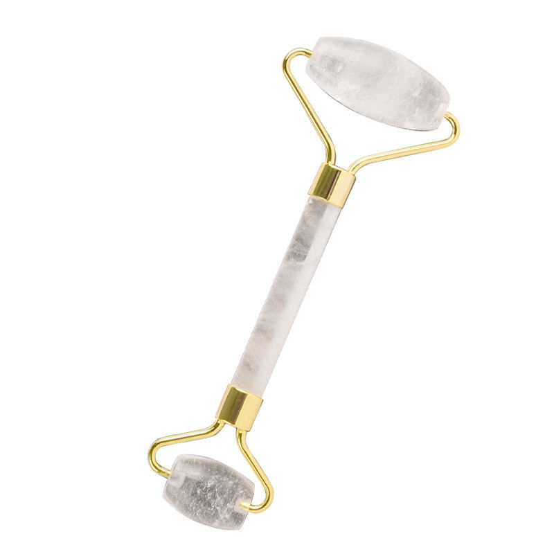 100% cristallo naturale faccia faccia Quartz Roller Gua Sha Jade Roller per attrezzi per la cura della pelle