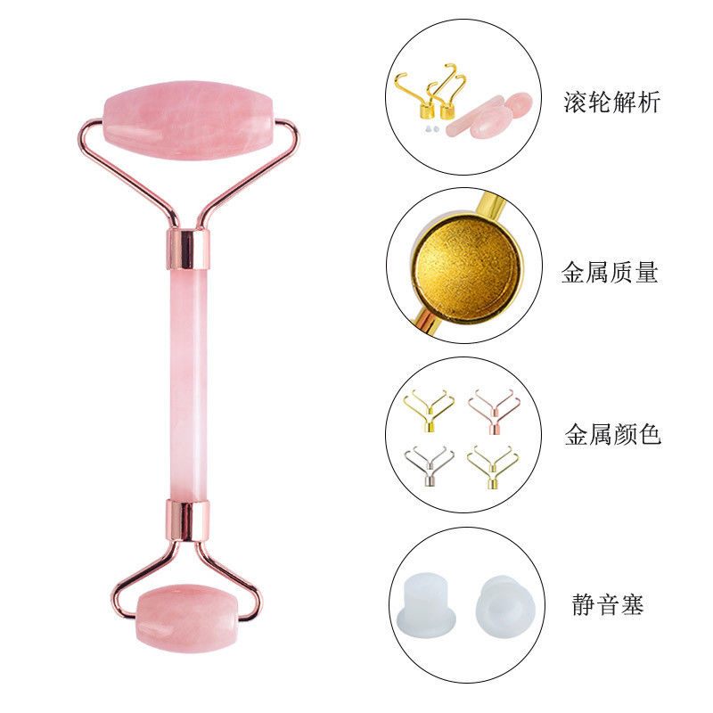 100% cristallo naturale faccia faccia Quartz Roller Gua Sha Jade Roller per attrezzi per la cura della pelle