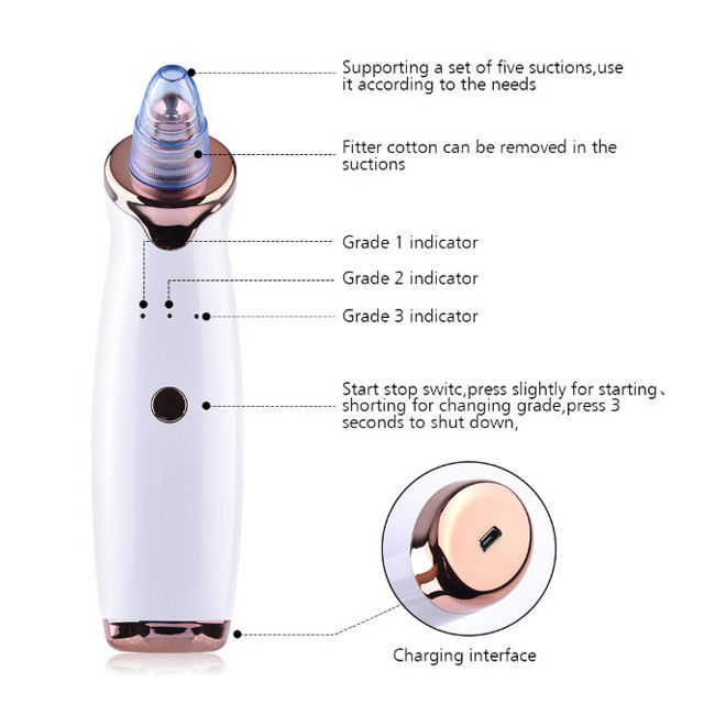 Potente aspiratore 53KPa Acne Facial Pore Cleaner Comedo Aspirazione per una carnagione liscia