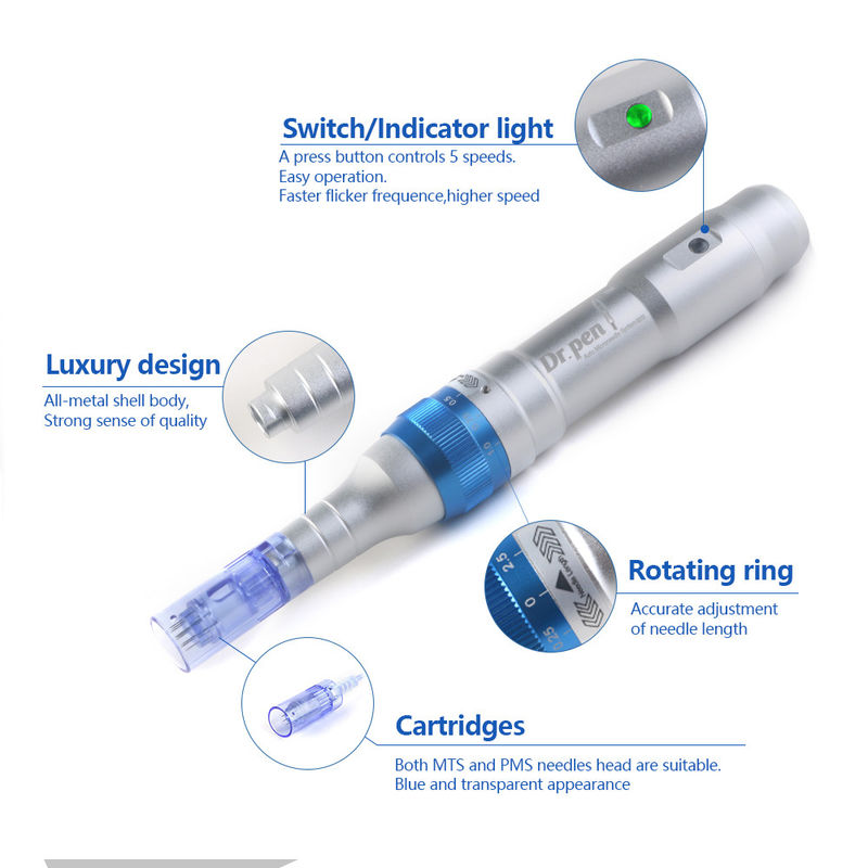 Dr Pen A6 Ultima Derma Pen Dispositivo elettrico per microaghi per la rimozione delle cerchie scure dell' acne