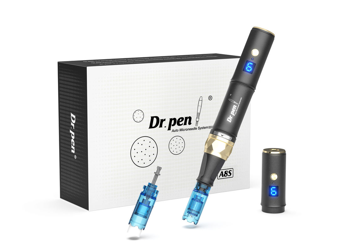 Dr pen A8s Black Dermapen 2023 Ultimo dispositivo di ringiovanimento della pelle wireless digitale 6 livelli per la testa.
