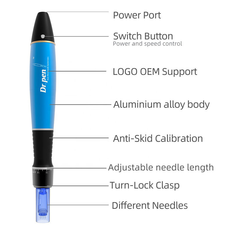 400mAh Batteria Dr pen A1W Multifunzione Electric Facial Luminous Micro-Needle Wireless Dermal Pen