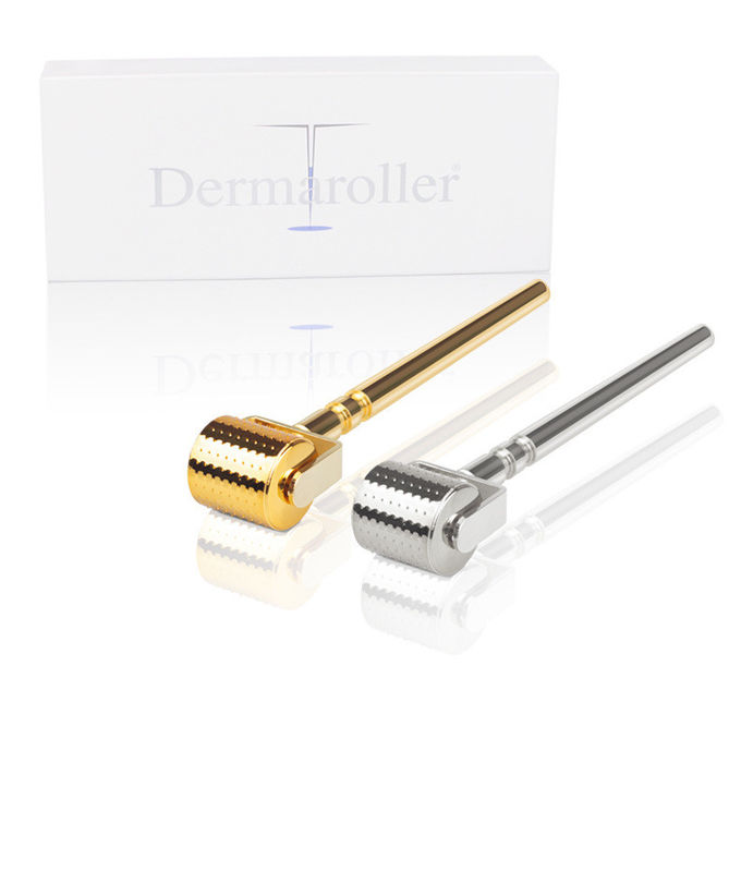 Il più recente Home Metal Gold Silver Derma Roller con 192 Aghi in Titanio per la crescita della barba