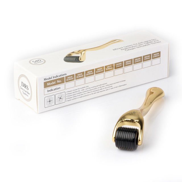 Home NO Plug Type 540-pin Derma Roller con maniglie di colore oro Ringiovanimento della pelle