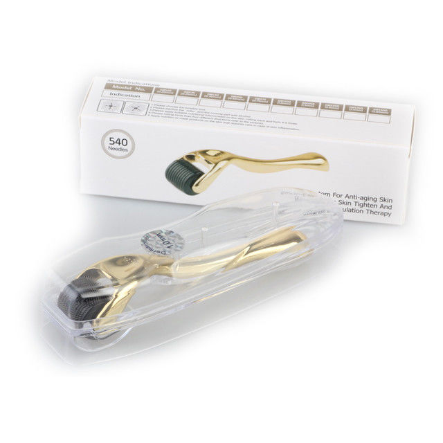 Home NO Plug Type 540-pin Derma Roller con maniglie di colore oro Ringiovanimento della pelle