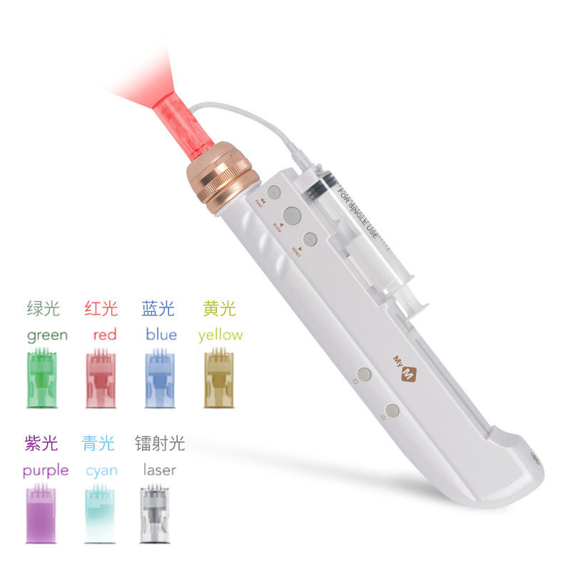 7 luci Nano Derma Pen 3 in 1 Mini iniettore di mesoterapia con acqua per amplificatori del seno